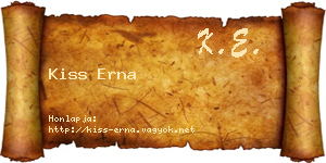 Kiss Erna névjegykártya